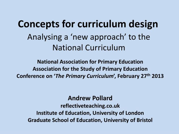 concepts for curriculum design
