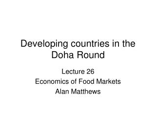 Developing countries in the Doha Round