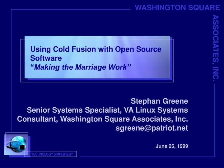 using cold fusion with open source software making the marriage work