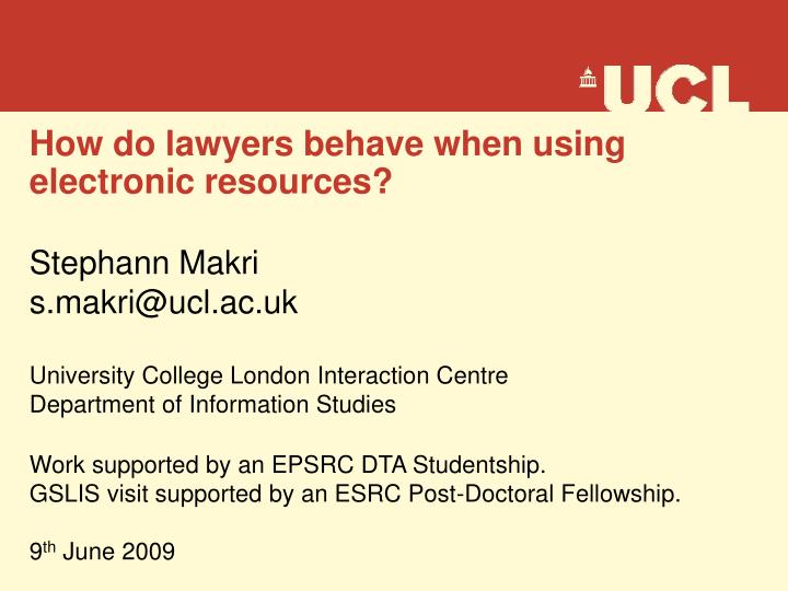 how do lawyers behave when using electronic resources