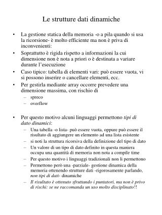 le strutture dati dinamiche