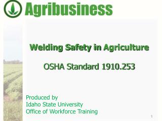 Welding Safety in Agriculture OSHA Standard 1910.253