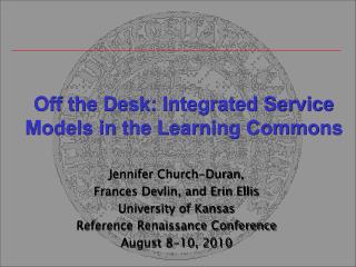 Off the Desk: Integrated Service Models in the Learning Commons