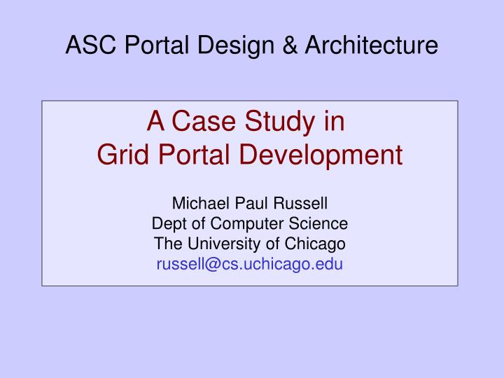 asc portal design architecture