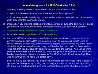 Journal Assignment for M 10/30 (due by 5 PM)