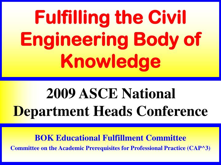 fulfilling the civil engineering body of knowledge