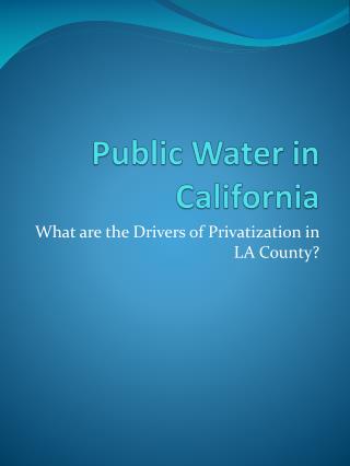 Public Water in California