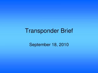 Transponder Brief