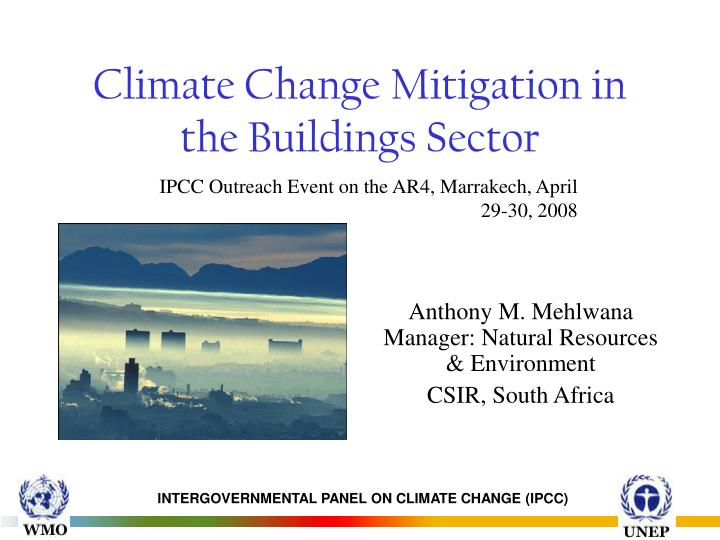 climate change mitigation in the buildings sector