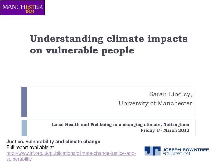 understanding climate impacts on vulnerable people
