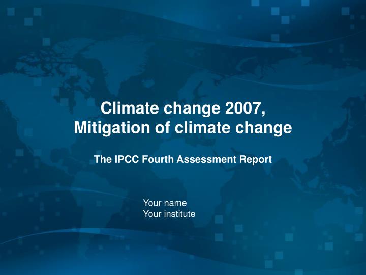 climate change 2007 mitigation of climate change