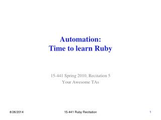 Automation: Time to learn Ruby