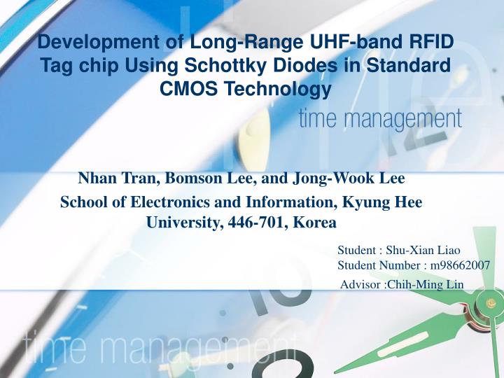 development of long range uhf band rfid tag chip using schottky diodes in standard cmos technology