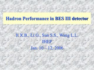 Hadron Performance in BES III detector