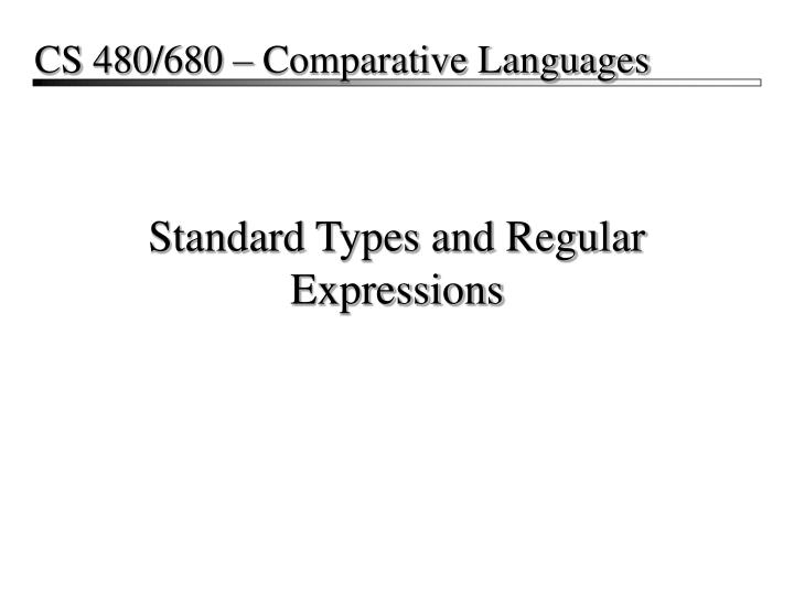 standard types and regular expressions
