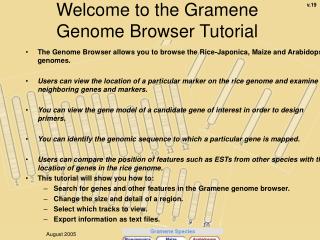 Welcome to the Gramene Genome Browser Tutorial