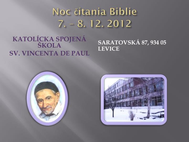 noc tania biblie 7 8 12 2012