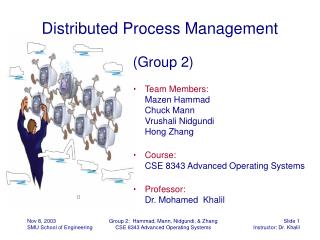 Distributed Process Management