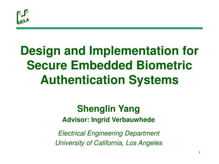 design and implementation for secure embedded biometric authentication systems