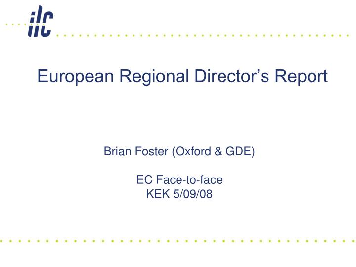 european regional director s report