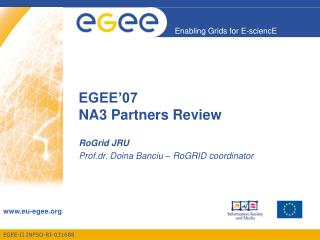 EGEE’07 NA3 Partners Review