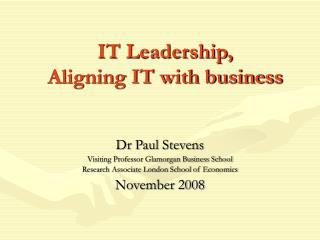 IT Leadership, Aligning IT with business