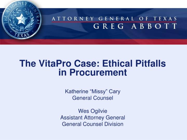 the vitapro case ethical pitfalls in procurement