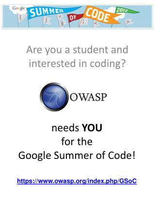 n eeds YOU for the Google Summer of Code !