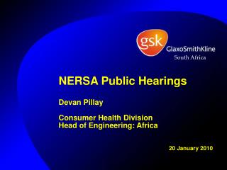 NERSA Public Hearings Devan Pillay Consumer Health Division