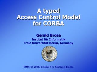 A typed Access Control Model for CORBA