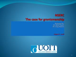 NSERC The case for grantsmanship