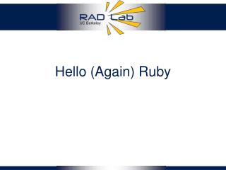 Hello (Again) Ruby