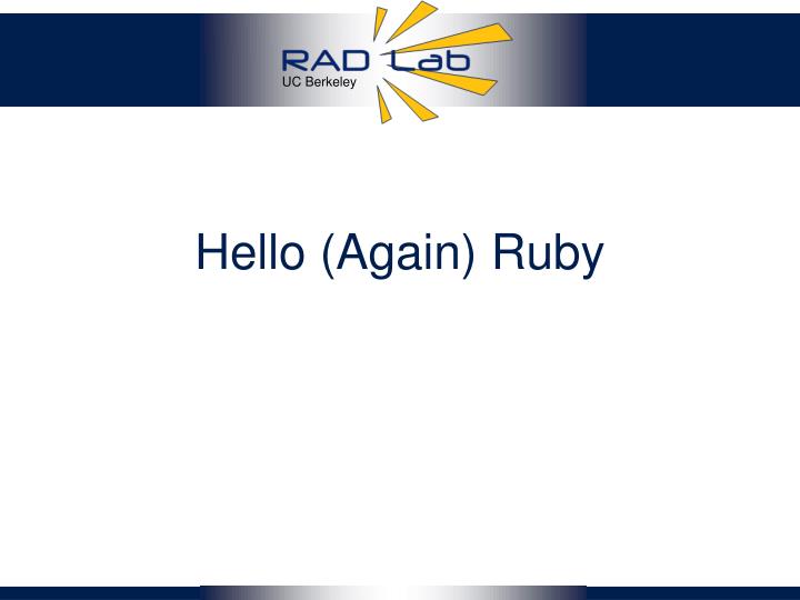 hello again ruby