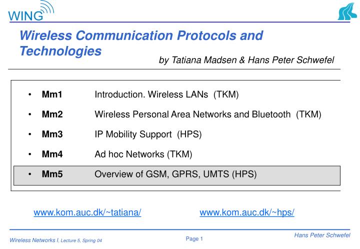 wireless communication protocols and technologies
