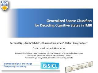 Generalized Sparse Classifiers for Decoding Cognitive States in fMRI