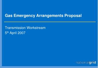 Gas Emergency Arrangements Proposal