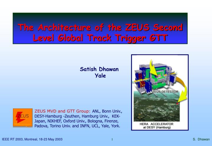 the architecture of the zeus second level global track trigger gtt