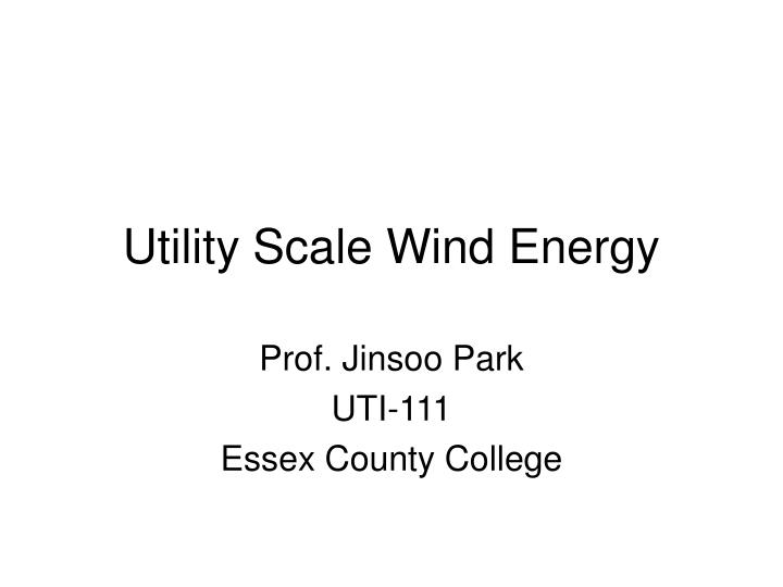 utility scale wind energy