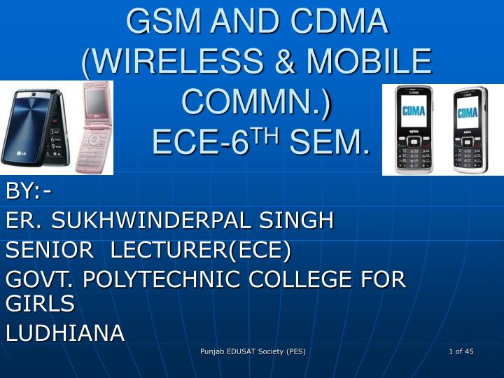 gsm and cdma wireless mobile commn ece 6 th sem