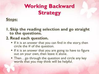 Working Backward Strategy
