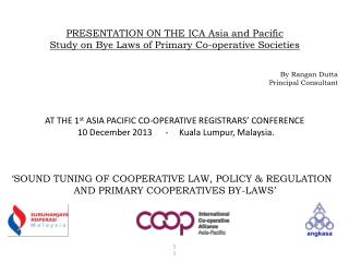 PRESENTATION ON THE ICA Asia and Pacific Study on Bye Laws of Primary Co-operative Societies