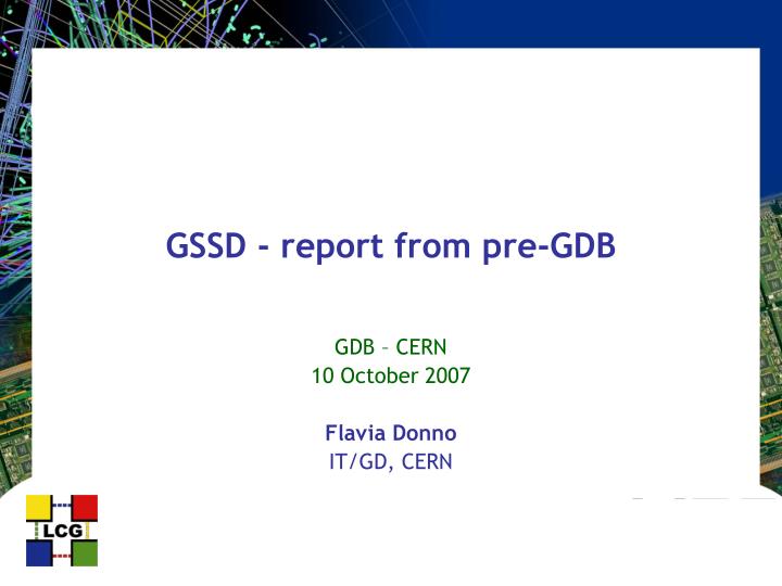 gssd report from pre gdb