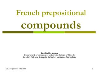 French prepositional compounds