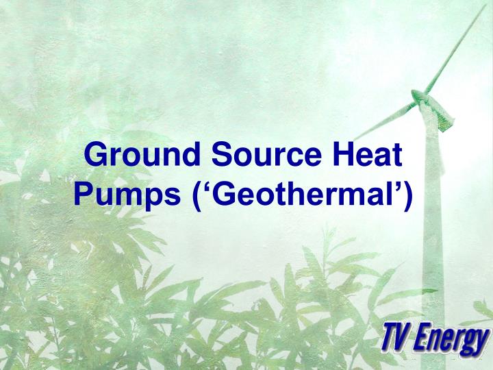 ground source heat pumps geothermal