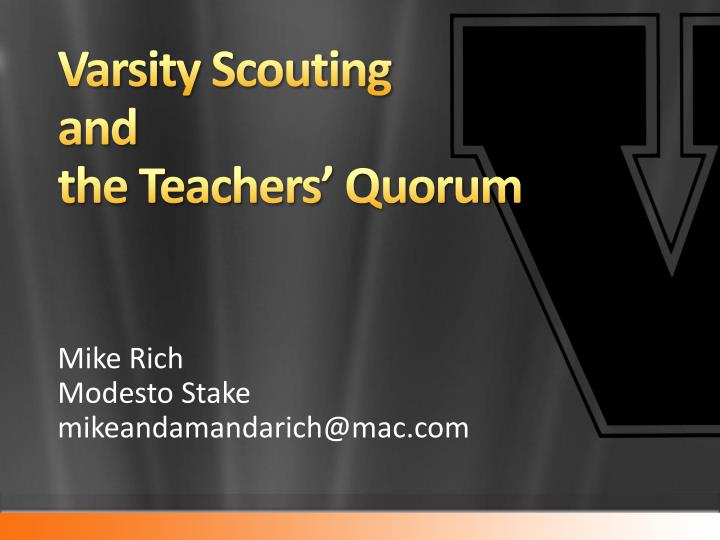 varsity scouting and the teachers quorum