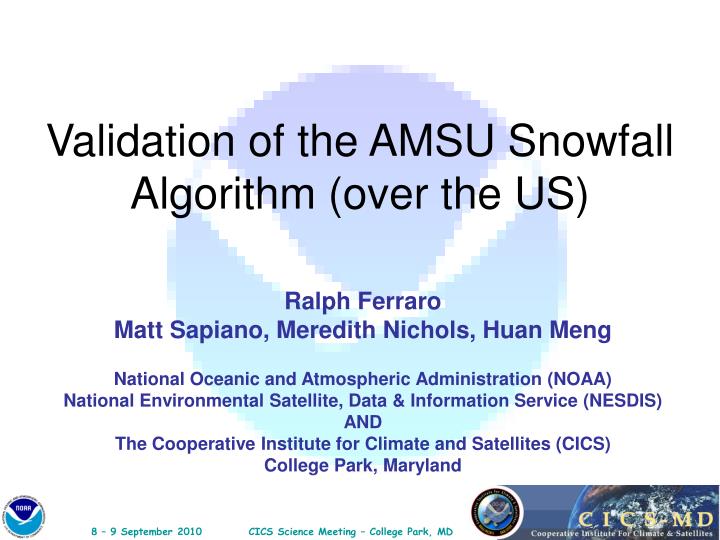 validation of the amsu snowfall algorithm over the us