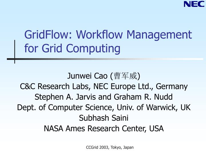 gridflow workflow management for grid computing