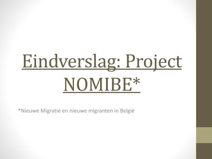 eindverslag project nomibe