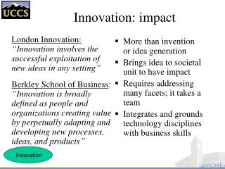 Innovation: impact