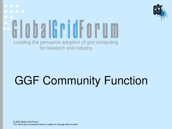 ggf community function
